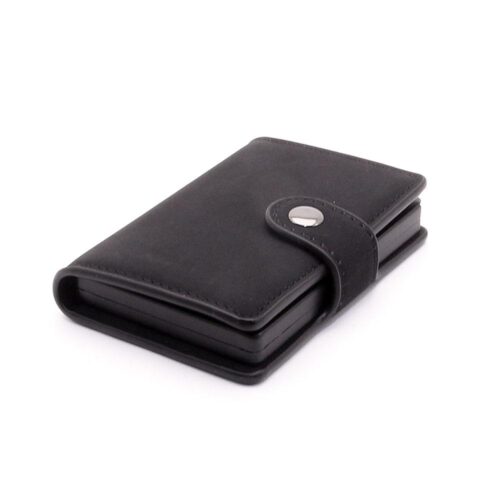 Kortfodral Card Case Fold Out Alu / Leather - Svart