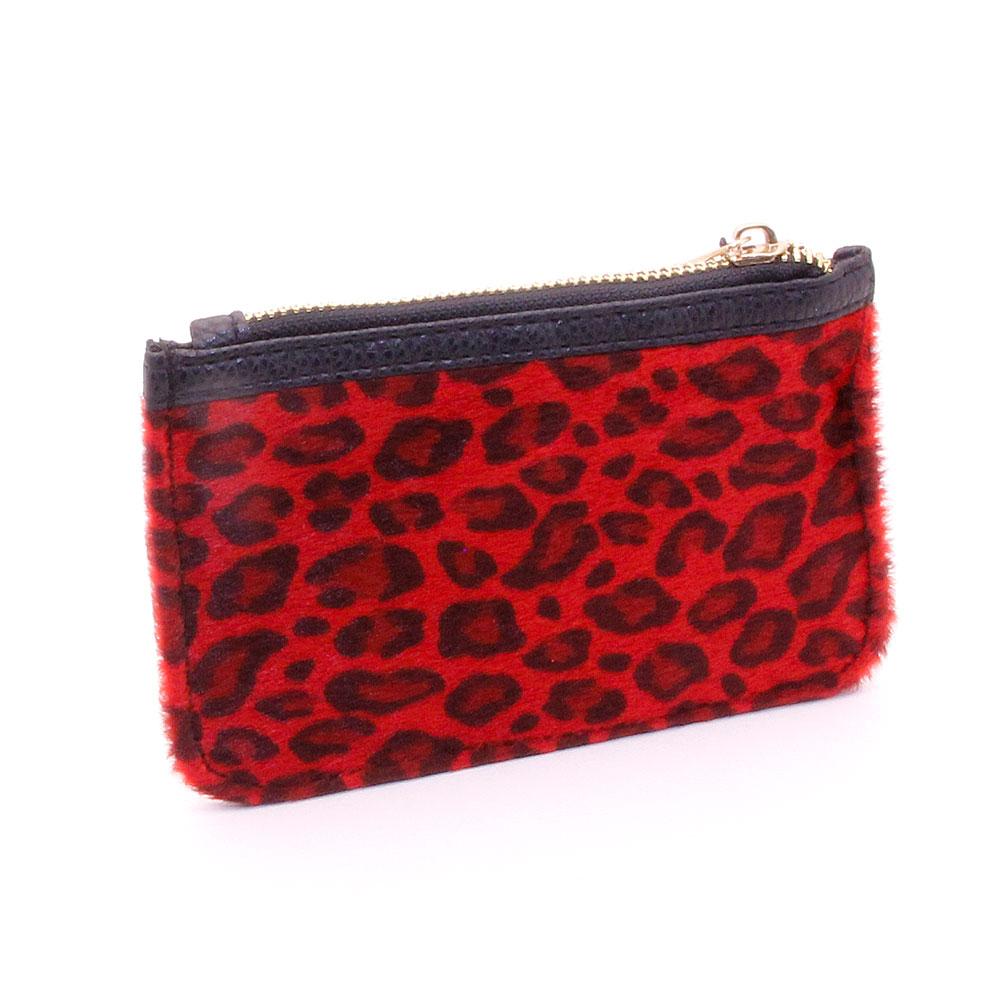 Damplånbok / Börs Coin Purse Soft Leopard - Röd