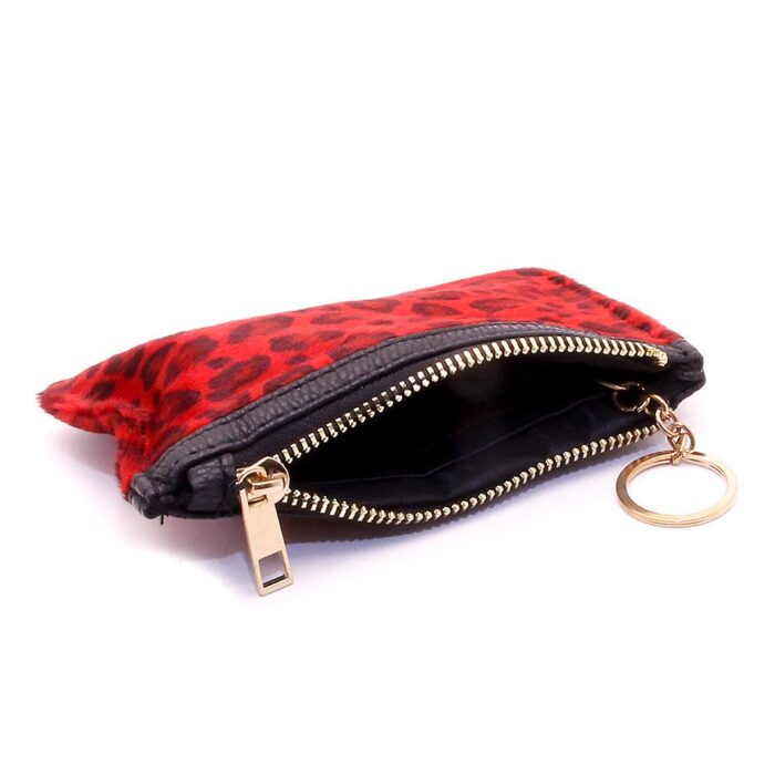 Damplånbok / Börs Coin Purse Soft Leopard - Röd